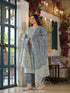 Women Plus Size Blue Pure Cotton Kurta Set With Dupatta